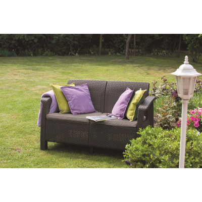 Keter Zahradní pohovka Corfu hnědá 128 x 70 x 79 cm